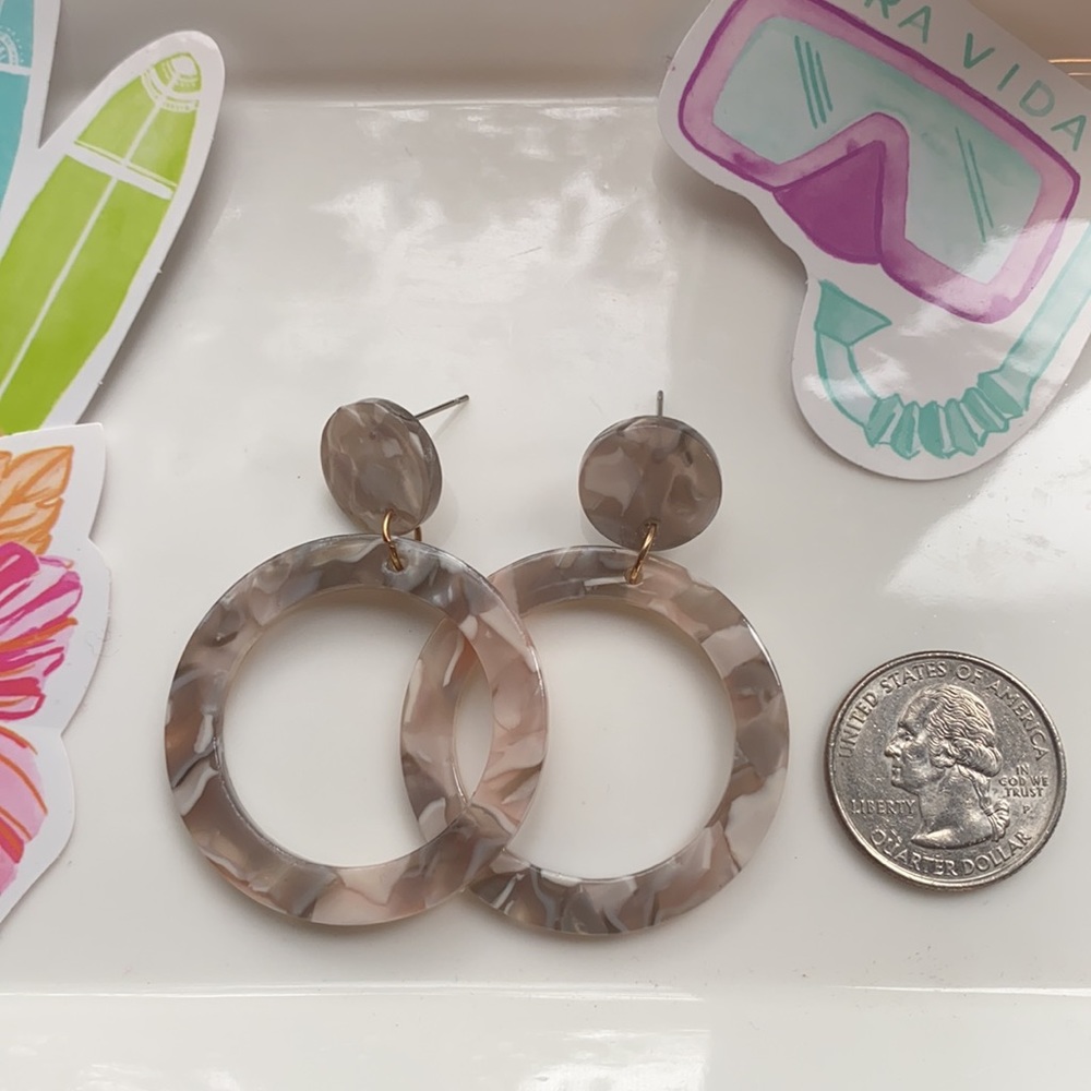Circle Drop Earrings - Picture 4 of 5
